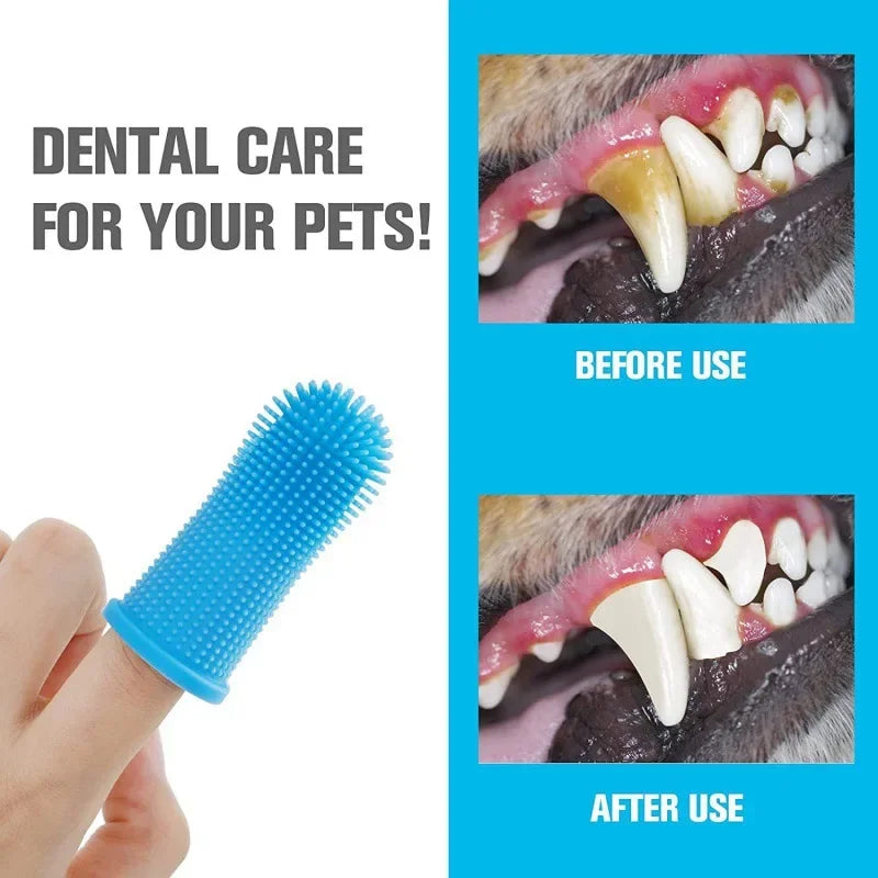 Cepillo de Dientes de Silicona para Perros y Gatos - Limpieza Dental 360°