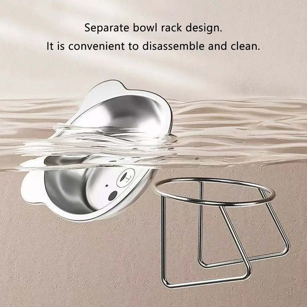 Comedero Elevado de Acero Inoxidable 304 para Gatos y Cachorros — Diseño Inclinado 15°